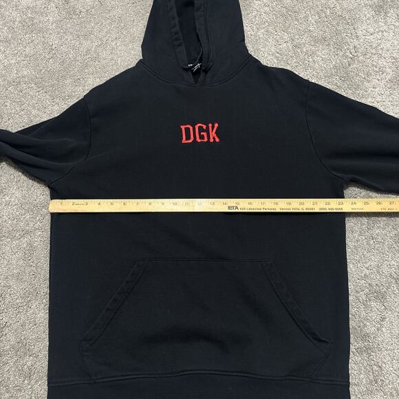 DGK Jason Voorhees Ruthless Black Skate Hoodie Size Large Roses Friday 13th - Picture 5 of 6